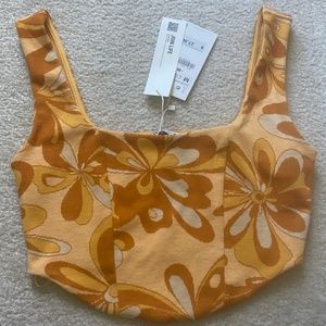 NWT Zara Flower Crop Top